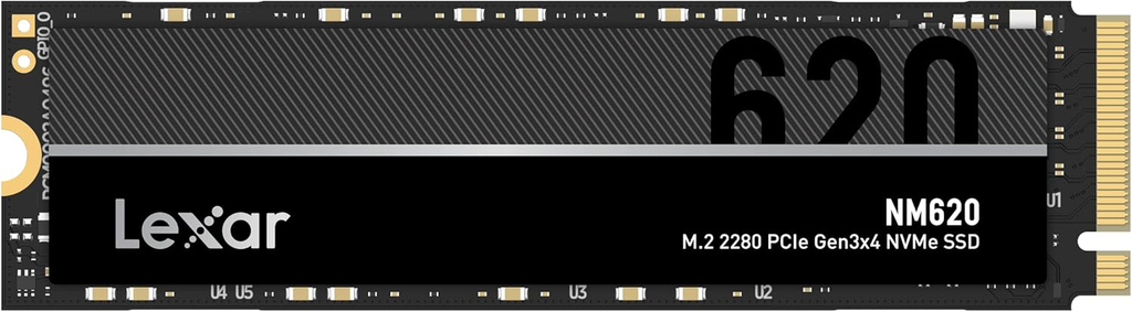 LEXAR 256GB NM620 M.2 2280 PCIe Gen3x4 NVMe Solid-State Drive read up to 3000MB/s, write up to 1300MB/s.