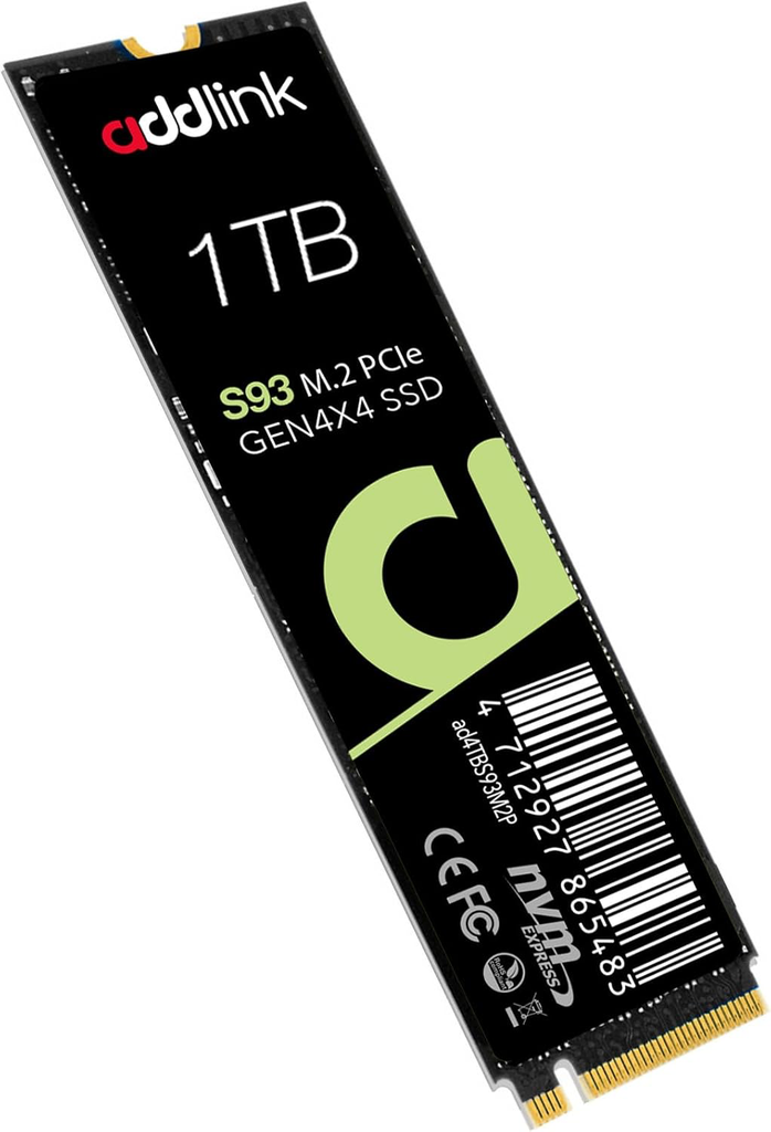 Addlink S93 1TB PCIe 4.0 M.2 Gen 4 Memory Expansion SSD, Up to 7200 MB/s