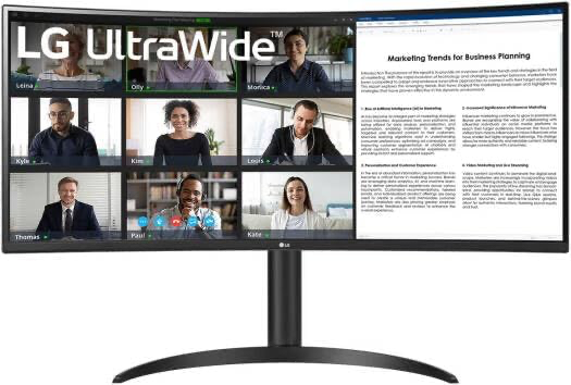 LG 34WR55QC-B 34"" Curved UltraWide WQHD