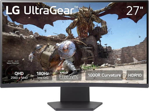 LG 27GS60QC-B Ultragear Curved Gaming Monitor QHD