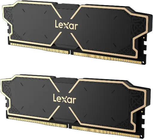 16GB 2x8 Lexar Thor OC DDR5 6000 CL38 heatsink, Black Color. Dual pack, Non RGB